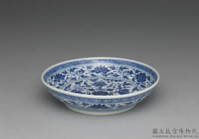 图片[2]-Dish with Indian lotus scrolls in underglaze blue, Qing dynasty, Qianlong reign (1736-1795)-China Archive